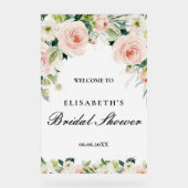 Bridal shower rosa oro floral Foam Boards Acrylschild (Vorderseite)