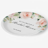 Bridal shower rosa oro floral Foam Boards Pappteller (Schrägansicht)