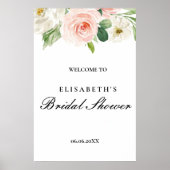 Bridal shower rosa oro floral Foam Boards Poster (Vorne)