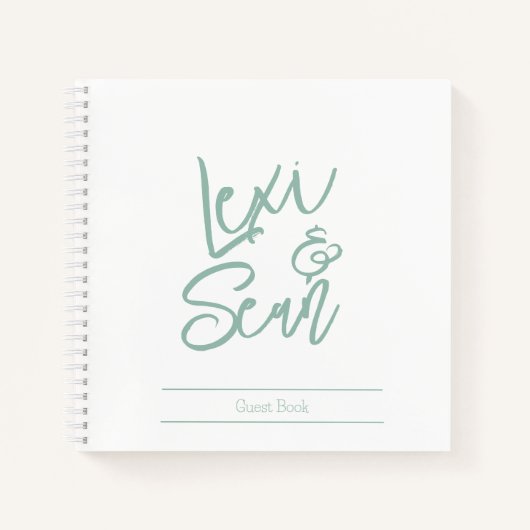 Bridal Shower Sage Green Spiral Notebook Notizblock (Vorderseite)