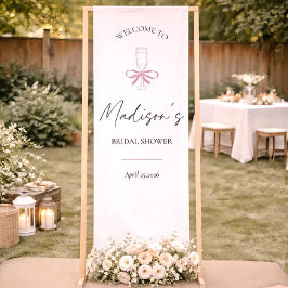 Bridal Shower Sign Custom Fabric Welcome Sign, Wed Banner