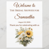 Bridal Shower Summer Daisy Sunflower Welcome Sign (Vorderseite)