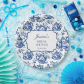 Bridal Shower Tea Party Blue White Chinoiserie Pappteller (Party)