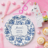 Bridal Shower Tea Party Blue White Chinoiserie Pappteller (Party)