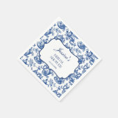 Bridal Shower Tea Party Blue White Chinoiserie Serviette (Ecke)