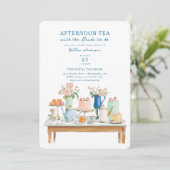 Bridal Shower Tea Party Invitation Illustration Einladung (Stehend Vorderseite)