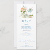 Bridal Shower Tea Party Menu  Einladung (Vorderseite)