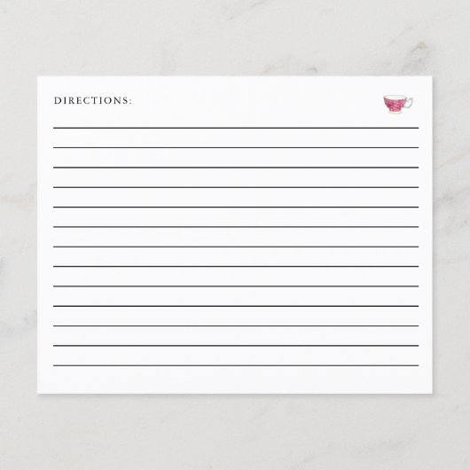 Bridal Shower Tea Party Recipe Love is Brewing (Rückseite)