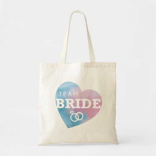 Bridal Shower Team Bride Heart Tote Bag Blue Item Tragetasche (Vorne)