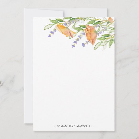 Bridal Shower Thank You Cards Boho Wildflowers Dankeskarte (Vorderseite)
