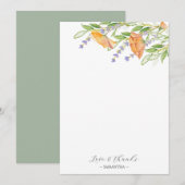 Bridal Shower Thank You Cards Botanical Florals Dankeskarte (Vorne/Hinten)