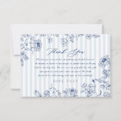 Bridal Shower Thank You Something Blue Floral Card Dankeskarte (Vorderseite)