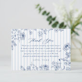 Bridal Shower Thank You Something Blue Floral Card Dankeskarte (Stehend Vorderseite)