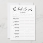 Bridal Shower Think Fast Game | Printable Einladung (Vorderseite)