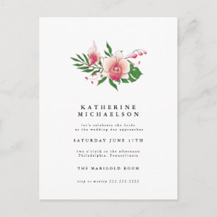 BRIDAL SHOWER   Tropische rosa Orchideen-Blumen Postkarte
