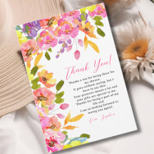 Bridal Shower watercolor flowers yellow and pink