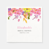 Bridal Shower watercolor flowers yellow and pink Serviette (Vorderseite)