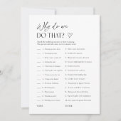 Bridal Shower Wedding Customs Matching Game Card Einladung (Vorderseite)
