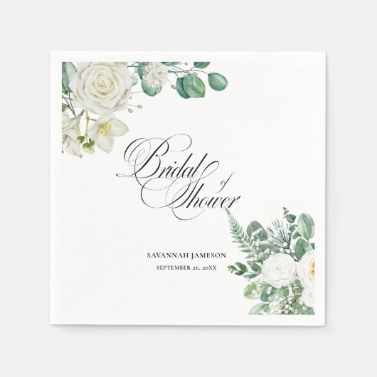 bridal shower welcome sign, eucalyptus bridal  serviette (Vorderseite)