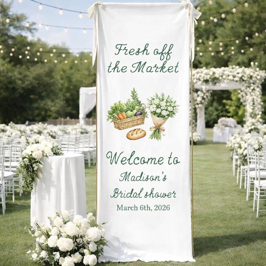 Bridal Shower Welcome Sign Fabric Banner, Personal Banner