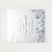 Bridal Shower Welcome Tapestry Something Blue Sign Wandteppich (Vorderseite (Horizontal))