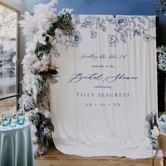 Bridal Shower Welcome Tapestry Something Blue Sign Wandteppich