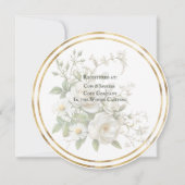 Bridal Shower White Roses Gold Frame Save The Date (Rückseite)