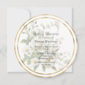 Bridal Shower White Roses Gold Frame Save The Date (Vorderseite)