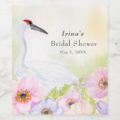Bridal Shower Whooping Crane Anemones  Weinetikett (Einzelnes Label)