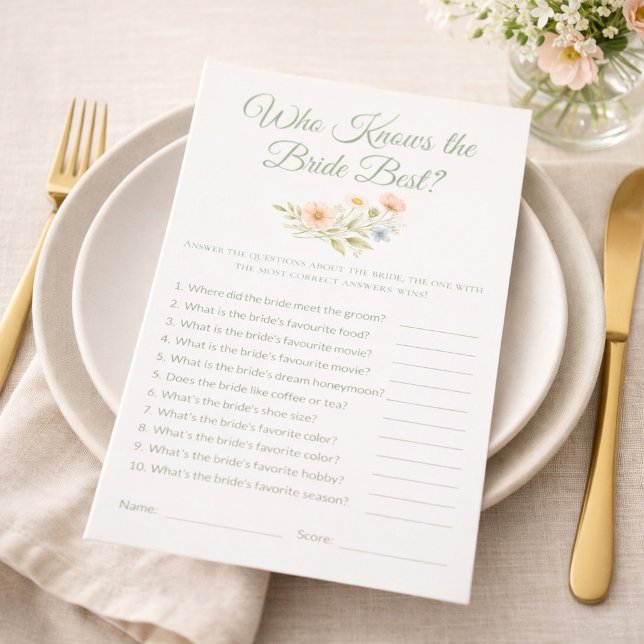 Bridal Shower Wildflower Who Knows the Bride Game (Von Creator hochgeladen)