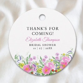 Bridal shower with wildflowers Pink Color Geschenkanhänger