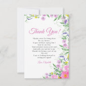 Bridal shower with wildflowers Pink Colors Dankeskarte (Vorderseite)