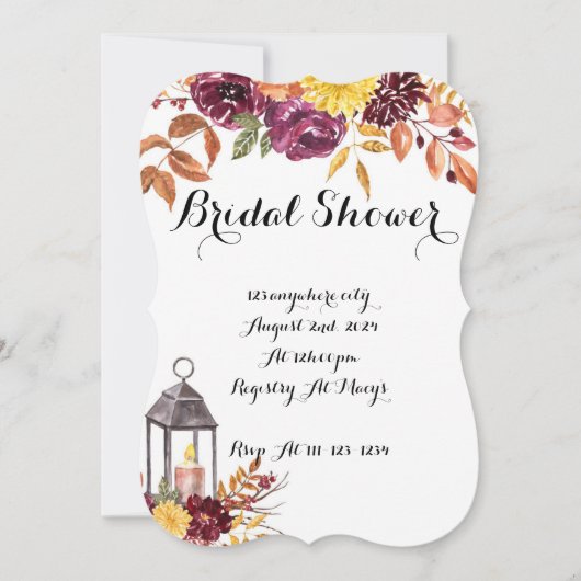 BRIDAL SHOWING INVITATION, FALL UND AUTUMN INVITÄT EINLADUNG (Vorderseite)