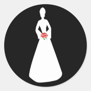 Bridal Silhouette I Runder Aufkleber