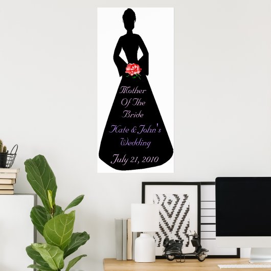 Bridal Silhouette Mutter der Braut Poster (Heimbüro)