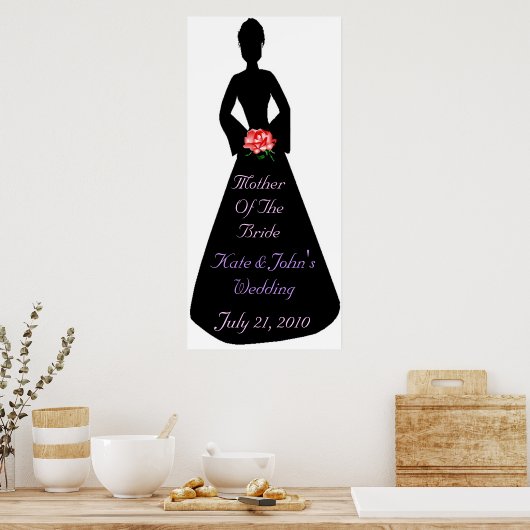 Bridal Silhouette Mutter der Braut Poster (Küche)