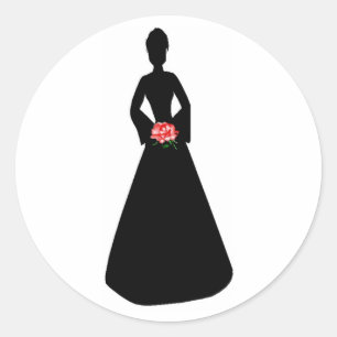 Bridal-Silhouette Runder Aufkleber
