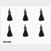 Bridal-Silhouette Runder Aufkleber (Blatt)