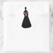 Bridal-Silhouette Runder Aufkleber (Tasche)