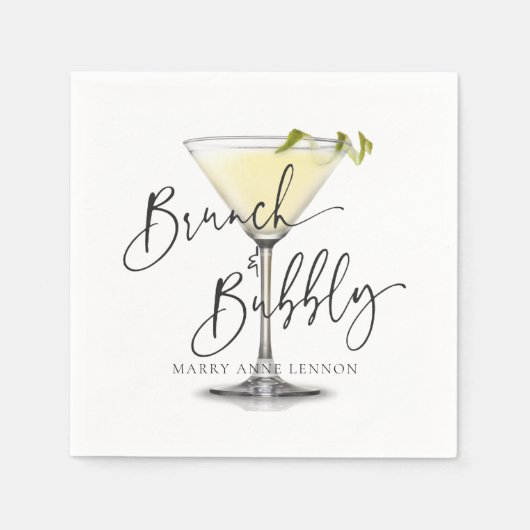 Bridal Simple Brunch und Bubbly Napkins Serviette (Vorderseite)