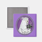 Bridal Skull - lila Magnet (Vorderseite/Rückseite)