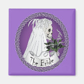 Bridal Skull - lila Magnet (Vorne)