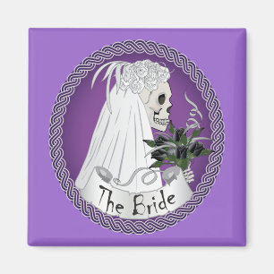 Bridal Skull - lila Magnet