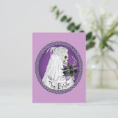 Bridal Skull - lila Postkarte (Stehend Vorderseite)