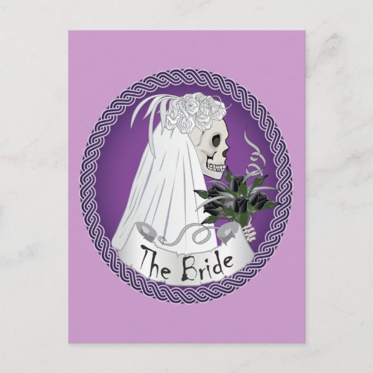 Bridal Skull - lila Postkarte (Vorderseite)