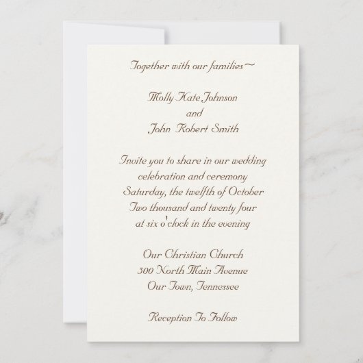 Bridal Stiefel mit Gipskraut Einladung (Rückseite)