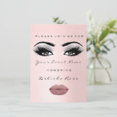 Bridal Sweet 16. 15. Kiss LIPS Rose Pink Einladung (Stehend Vorderseite)
