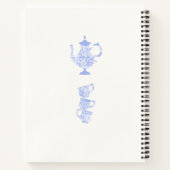 Bridal Tea Blue China Weißer Schnürsenkel Geschenk Notizblock (Rückseite)