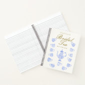 Bridal Tea Blue China Weißer Schnürsenkel Geschenk Notizblock (Innenseite)