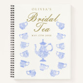Bridal Tea Blue China Weißer Schnürsenkel Geschenk Notizblock (Vorderseite)